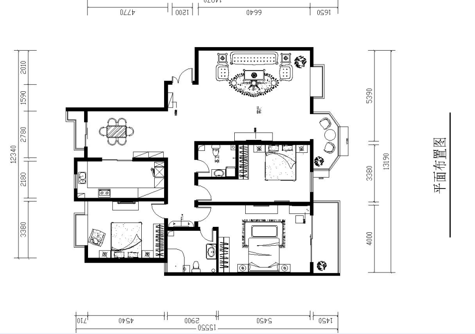 青特花溪地-五居室-186.00平米-装修设计