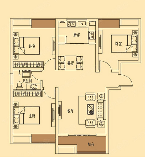 三室两厅设计——鲁公大宅装饰