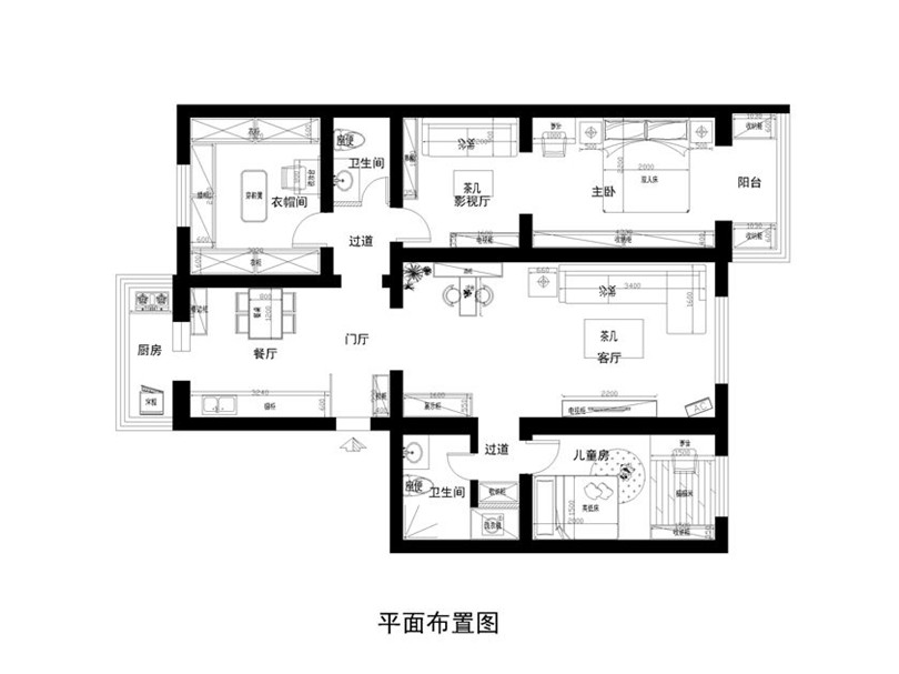 田园风格三居室130平米12.