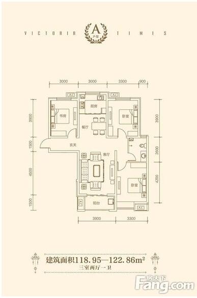 维多利亚-中式风格-三室两厅