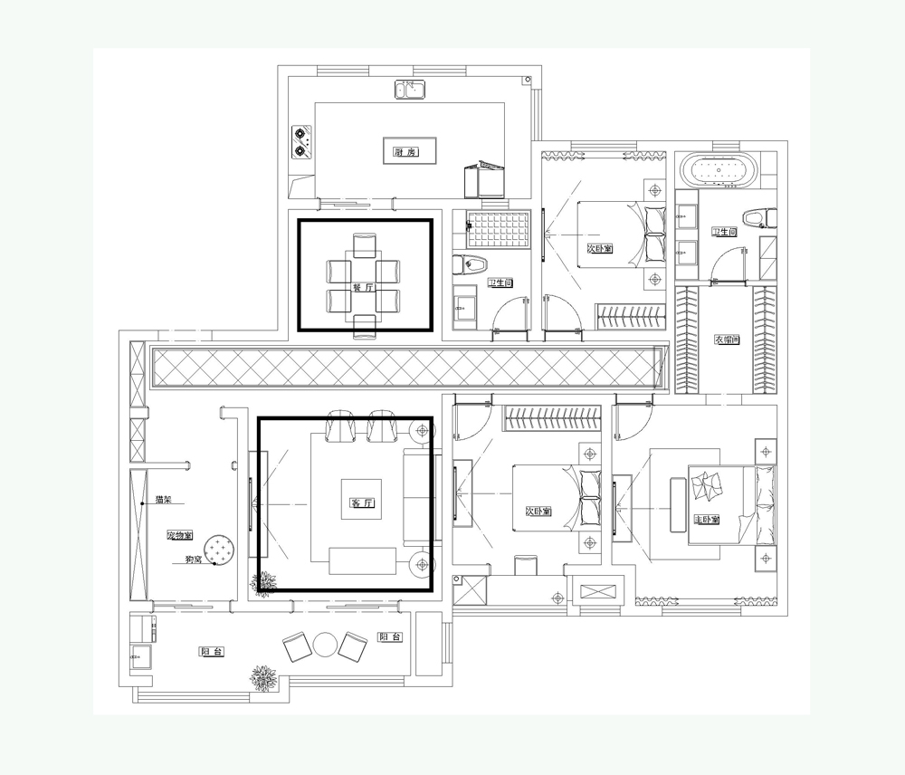 新城尚东区175㎡四室两厅现代简约风格案例