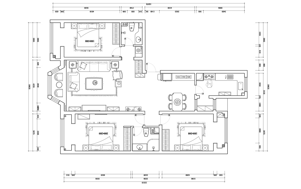 碧景园-三室两厅170平米-美式