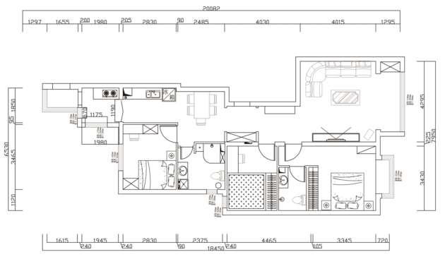 石油家园125平米简欧风格装修设计案例效果图