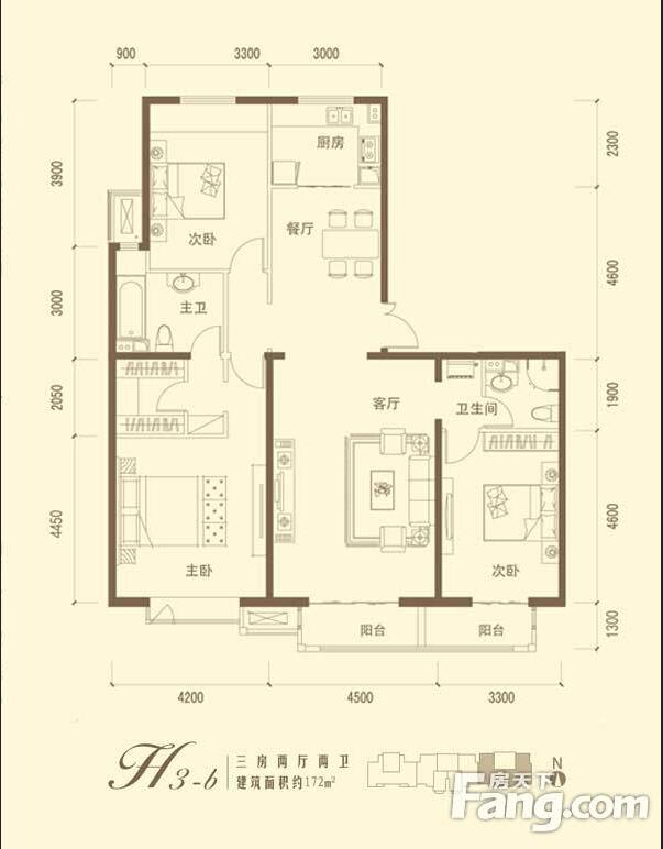 星河盛世-中式风格-三室两厅