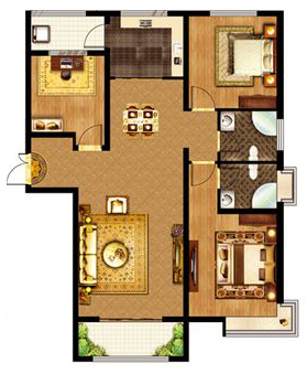 同祥城新中式三室两厅两卫132平