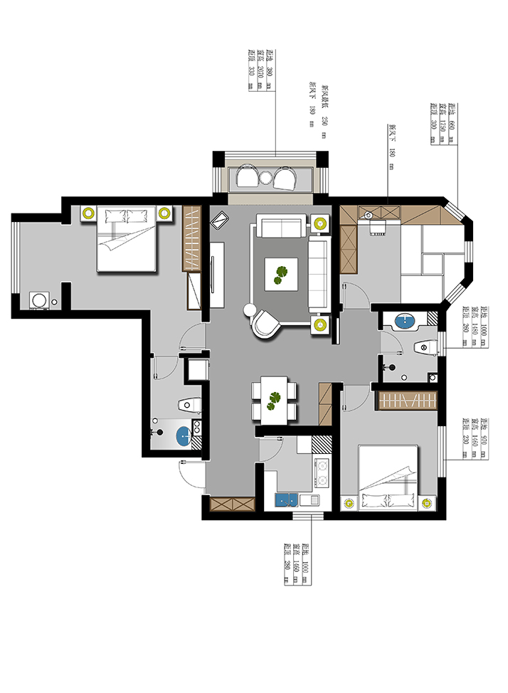 紫晶悦城-现代简约-两室两厅