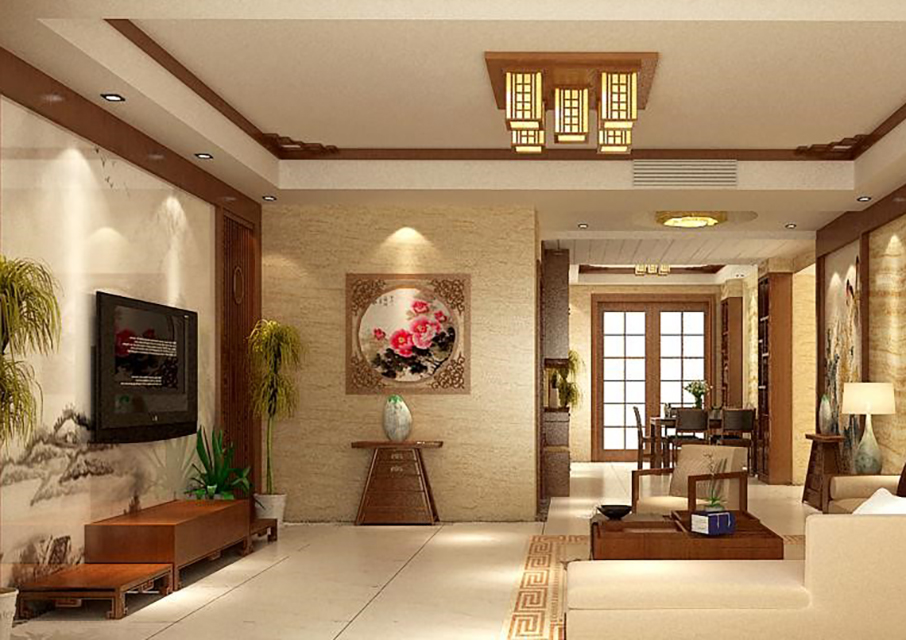 中泰国际 118㎡ 3室2厅 中式古典风格