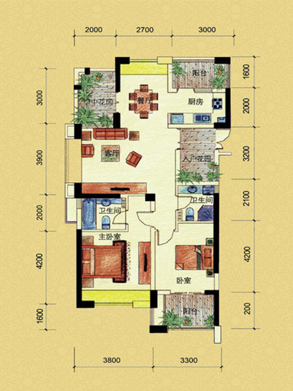 杭州东海柠檬郡139平三居室古典风格装修案例