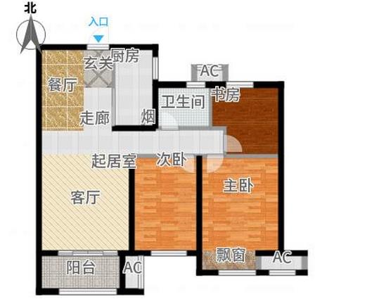 正弘澜庭叙-三居室-110.63平米-装修设计