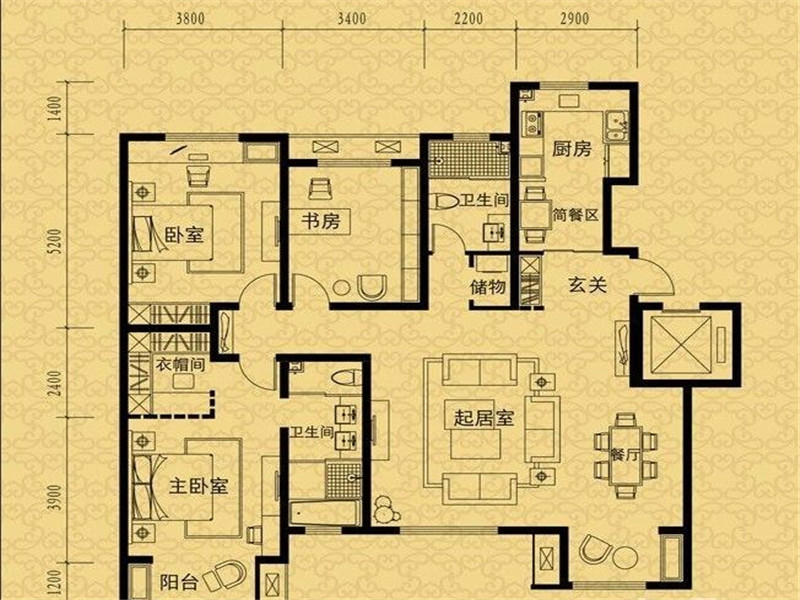 现代简约四居室150平米11万-翠苑四区装修案例-杭州房