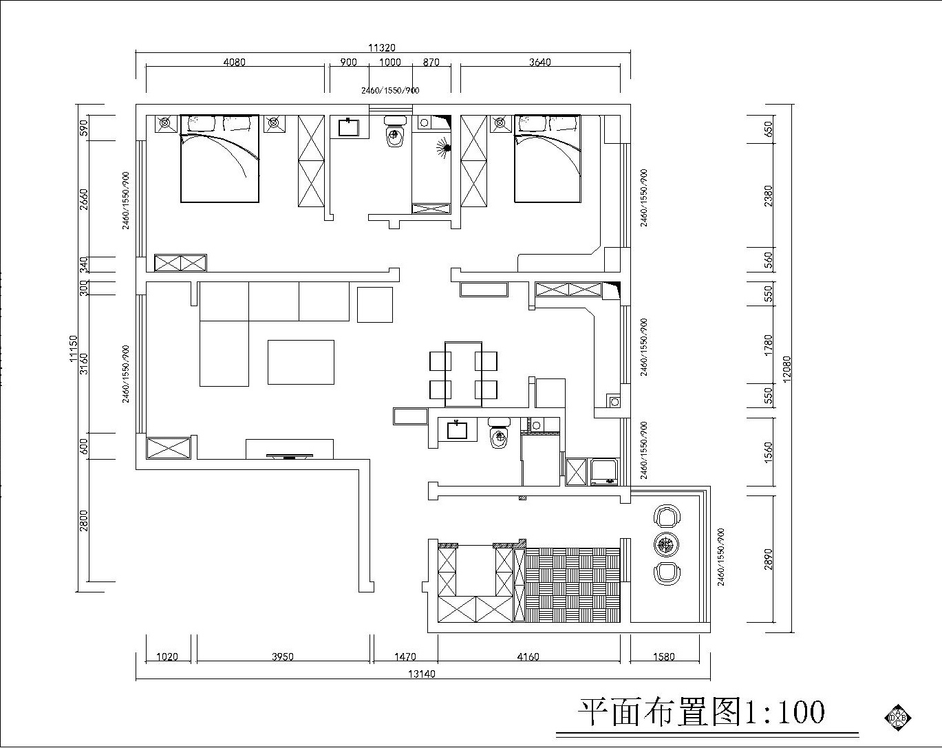 龙湾写意140平米新中式风格装修案例效果图