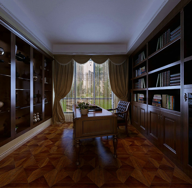 大华南湖公园世家170平四居室现代美式风格