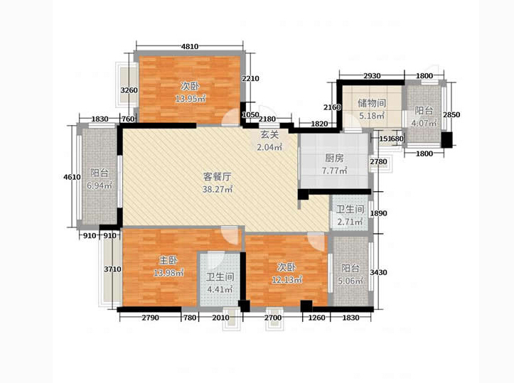 新古典风格-百瑞景中央生活区六期-三居室
