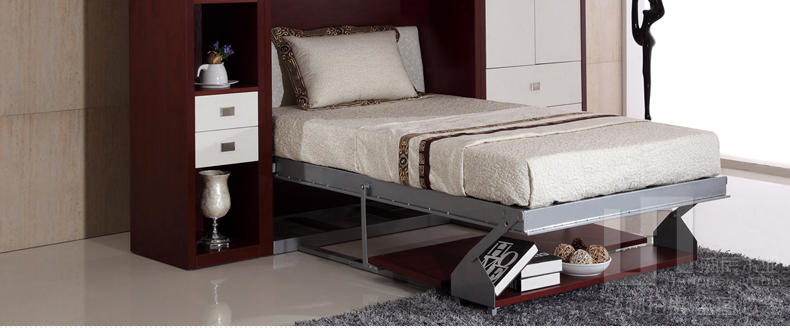 瀚辰木业书房壁床隐形床多功能床墨菲床隐藏床翻板床小户型衣柜床