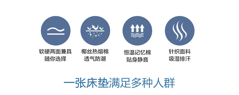 全友家居席梦思床垫1.5m床床垫 双面软硬两用1.8米弹簧床垫105087