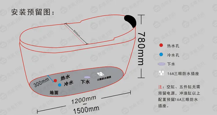 4 1.5 1.7米亚克力按摩浴缸桶浴盆保暖002