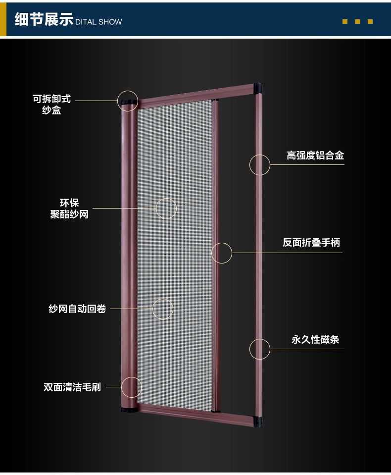 凤铝(fenglu) 定做折叠隐形风琴式纱窗纱门铝合金防蚊