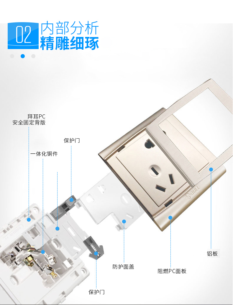 公牛(bull 公牛开关插座面板套餐 拉丝金色五孔插座二三插5孔电源