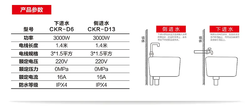 长虹(changhong) 电热水龙头即热式电热水器小厨宝热水宝 3000w ckr-d