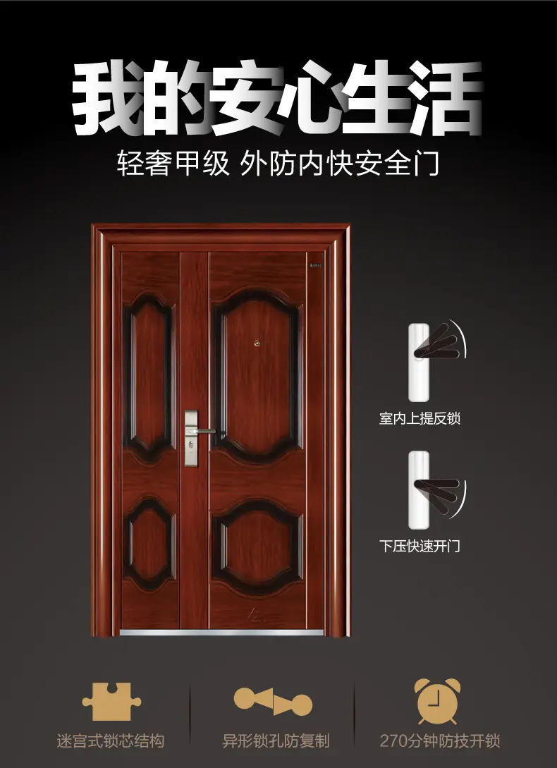 王力 防盗门甲级门安全门大门霸王锁芯进户门入户门子母门gl208 1150*
