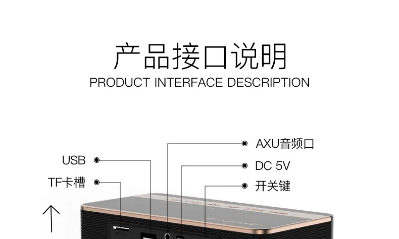 夏新(amoi) a4无线蓝牙音箱闹钟多功能插卡双喇叭迷你