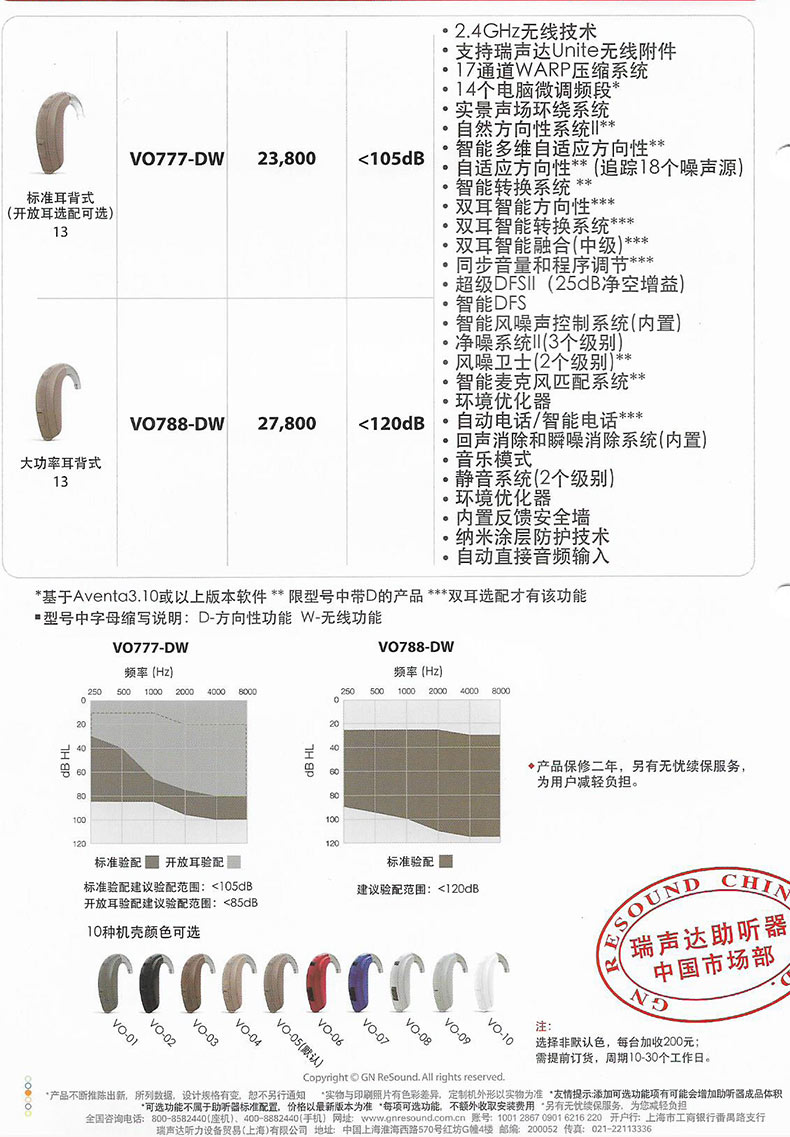 瑞声达助听器瑞聪7系列vo777/788-dw老年人无线隐形耳聋耳背式