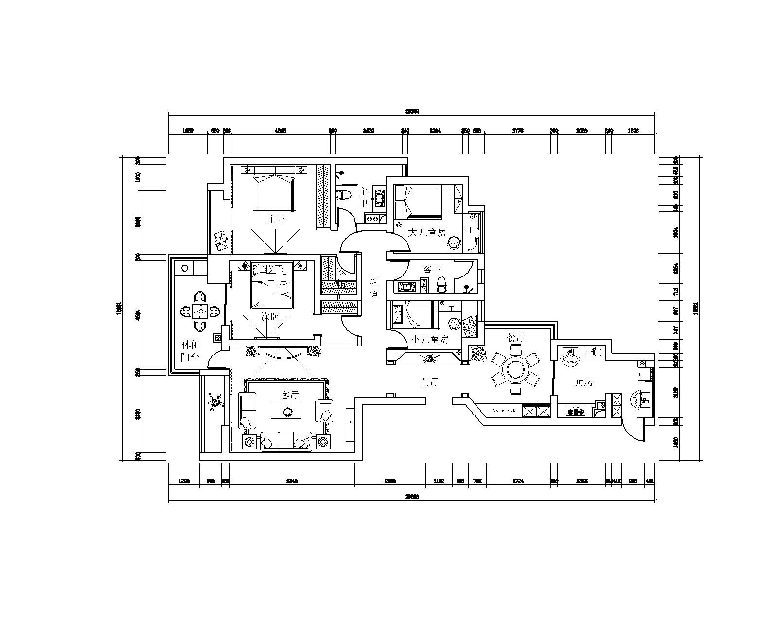 紫汀苑180平四室二厅欧式风格设计案例