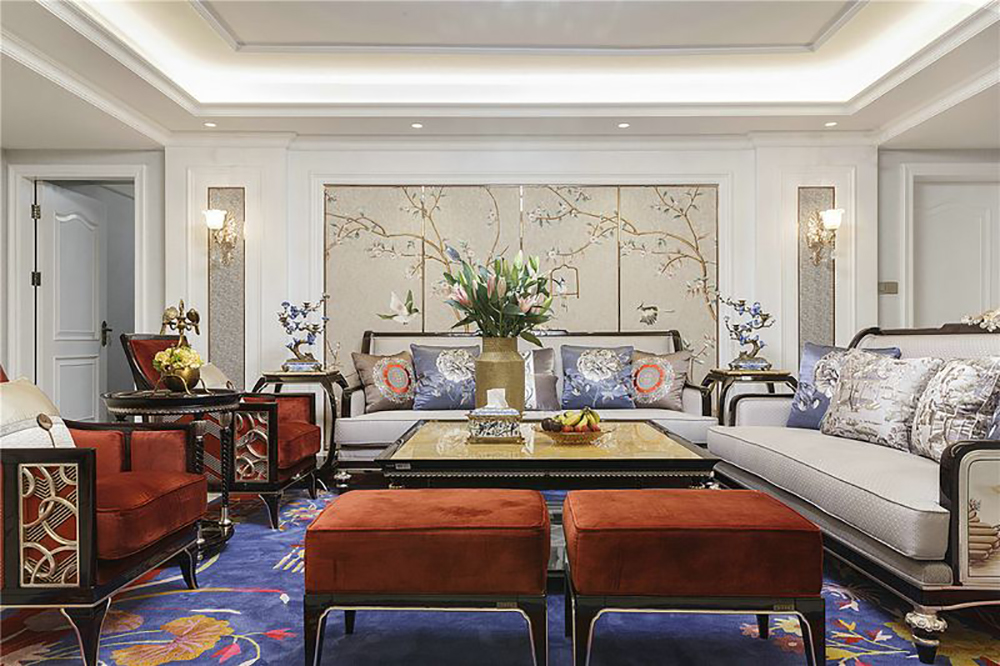 明华名港城二期-三居室-中式风格装修效果图