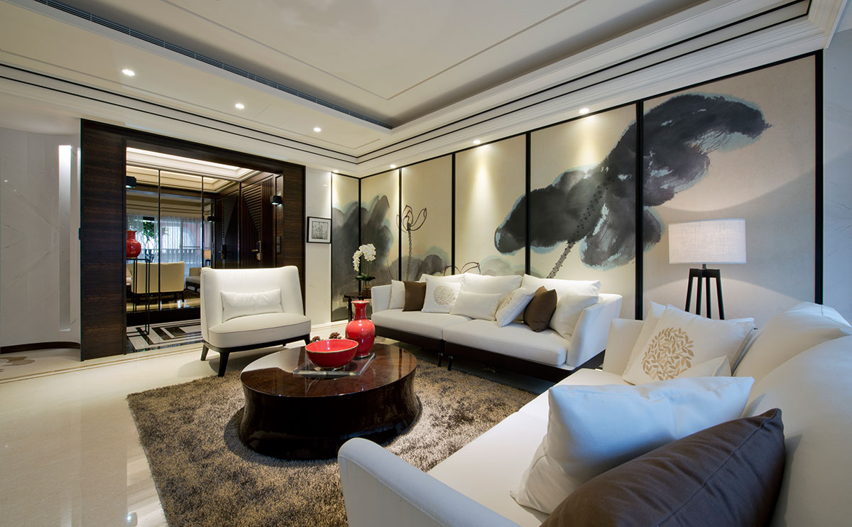 116平米中式风格四居室，预算25万，点击看效果图！-上实海上海二期装修