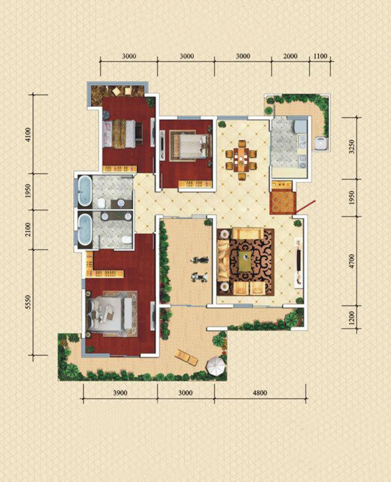 三居室的房子，足足130平米，如果用全包方式16万元是不是很划算？-锦绣天下装修