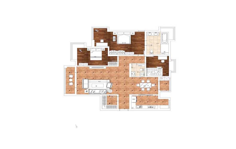中式风格三居室装修案例，142平米的房子装修多少钱？-海河大道瑞海名苑装修