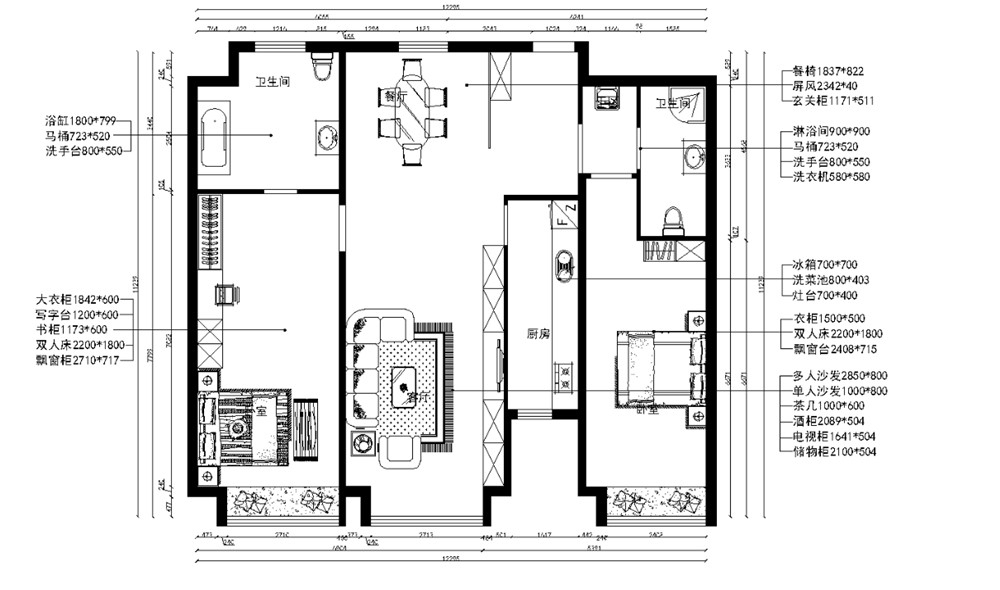 简欧风格二居室热门案例，130.66平米的房子这样装才阔气！-保利香槟国际装修