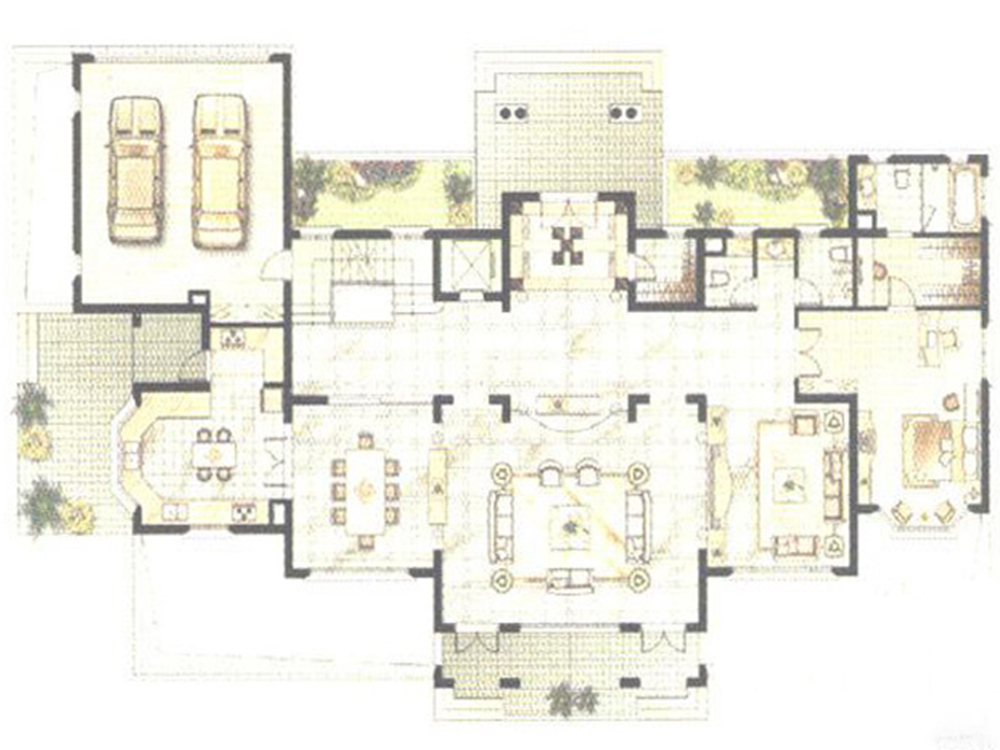 新古典风格三居室装修案例，840平米的房子装修多少钱？-棕榈泉花园别墅装修