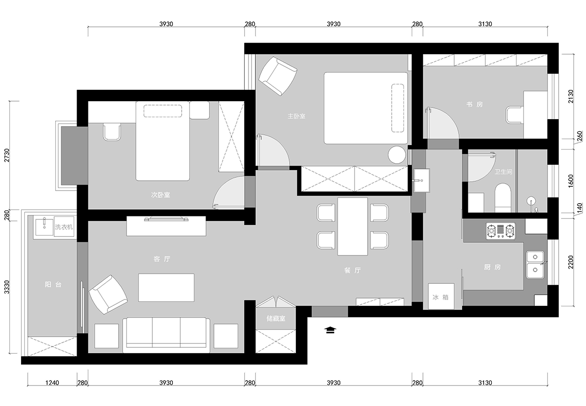意想不到的神奇效果，99平米的三居室，地中海风格只花了12万，太值了！