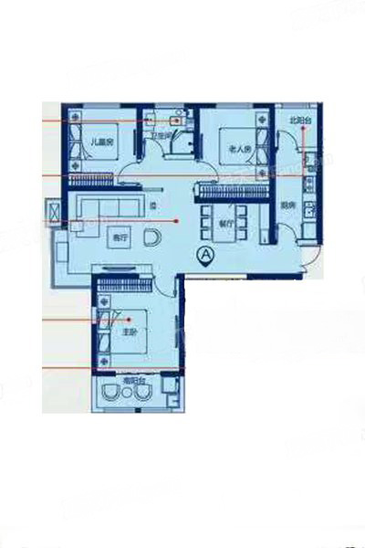 小米国际城现代简约风格三室两厅123平