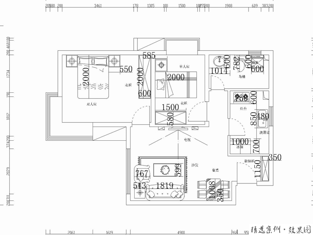 二居室的房子，足足71.38平米，如果用全包方式6万元是不是很划算？-松江城装修