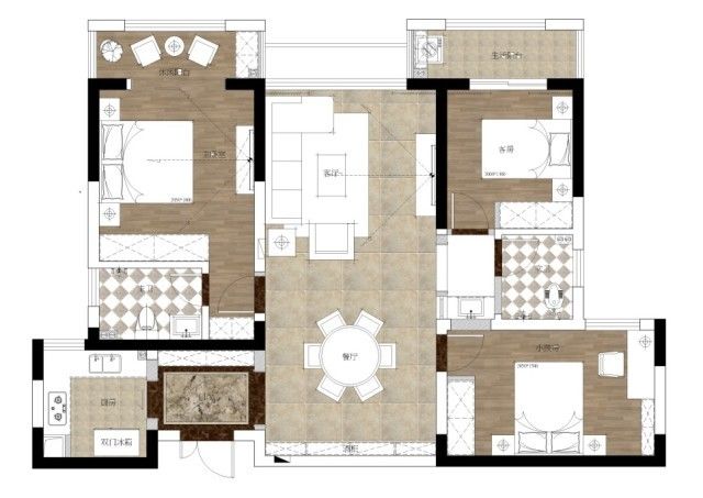 148平米三居室的现代风格案例，全包只花13万！-万科金域蓝湾装修