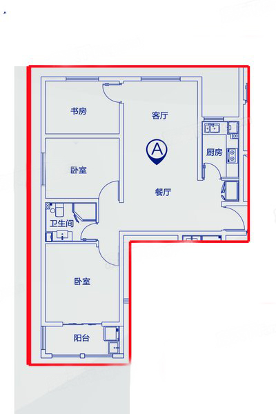 小米国际城简欧风格三室两厅108平