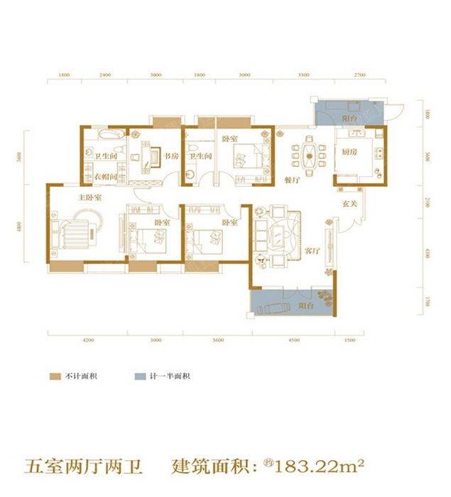 183.22平米五居室装修案例 简约全包29万！-新长江香榭东沙装修