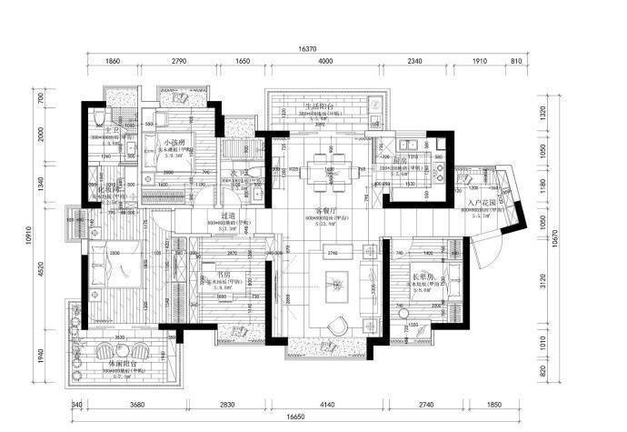 184平米简约风格五居室，预算30万，点击看效果图！