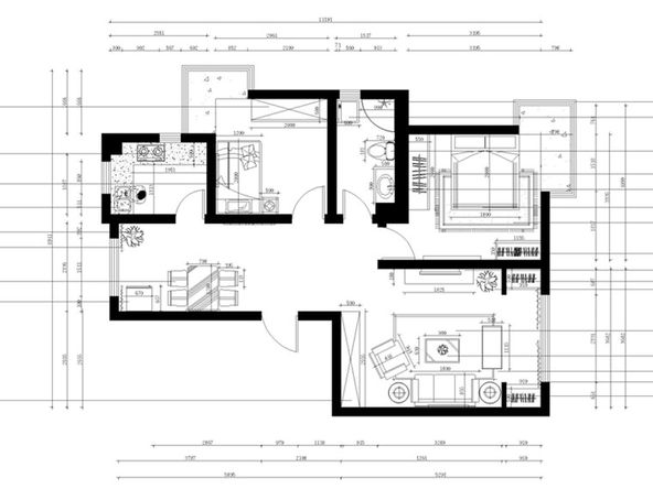 现代风格二居室装修案例，92.54平米的房子装修多少钱？-天房郦堂装修