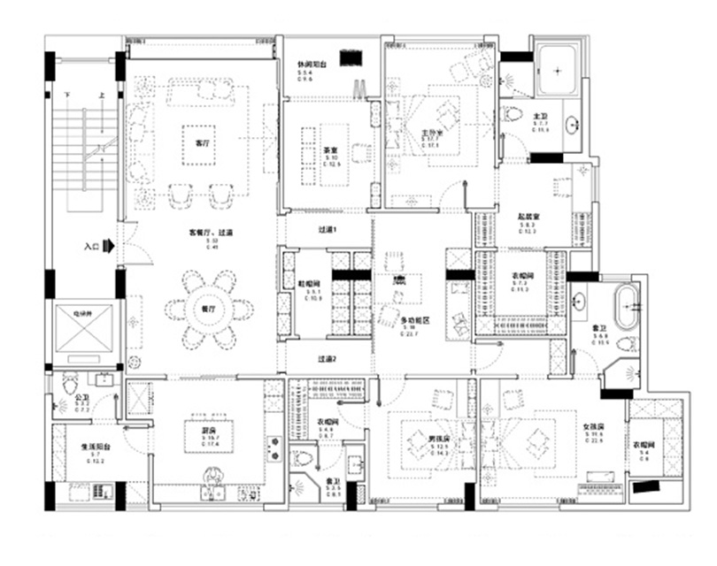 混搭风格六居室如何装修，280平米的房子这样装才阔气！-浦江智谷商务园装修