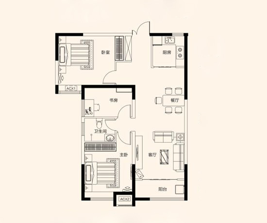 现代风格三居室装修案例，93.96平米的房子装修多少钱？-盛景天地美寓装修
