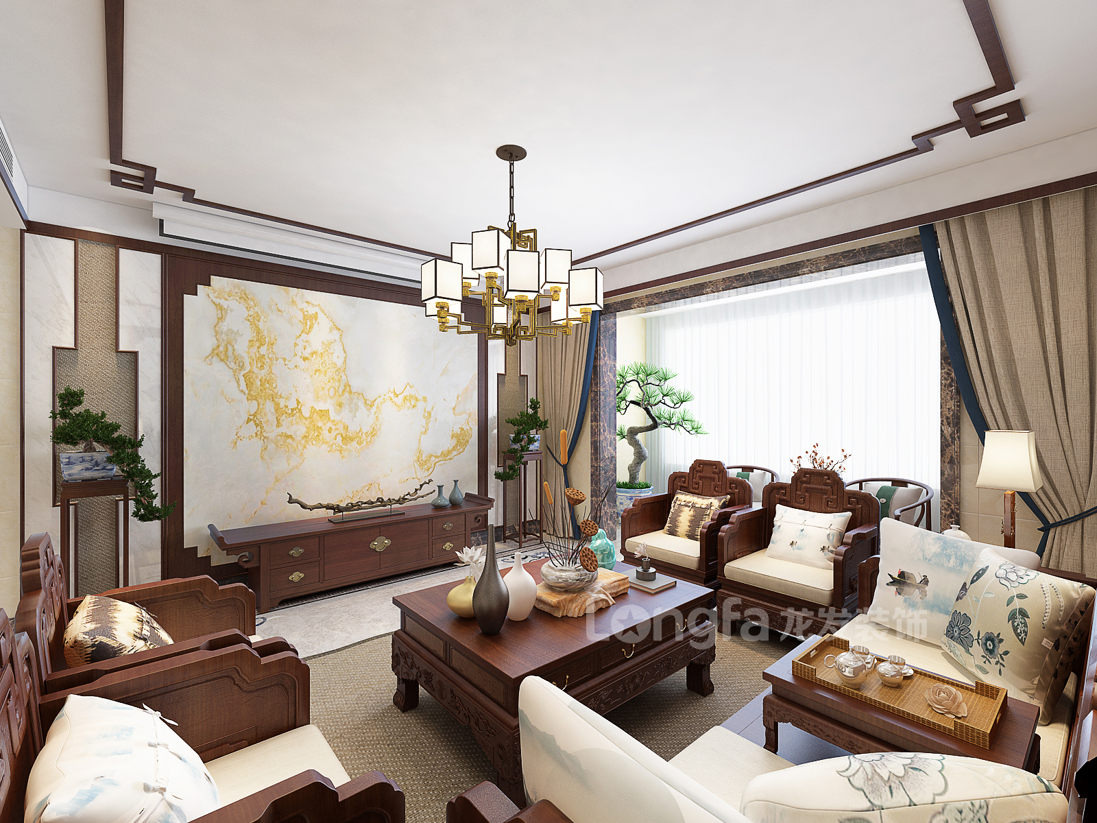 中正锦城188平米中式设计风格案例