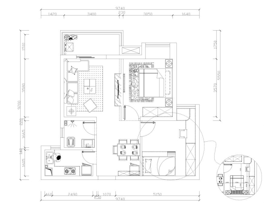 美式风格三居室装修案例，139平米的房子这样装才阔气！-升龙天汇广场装修