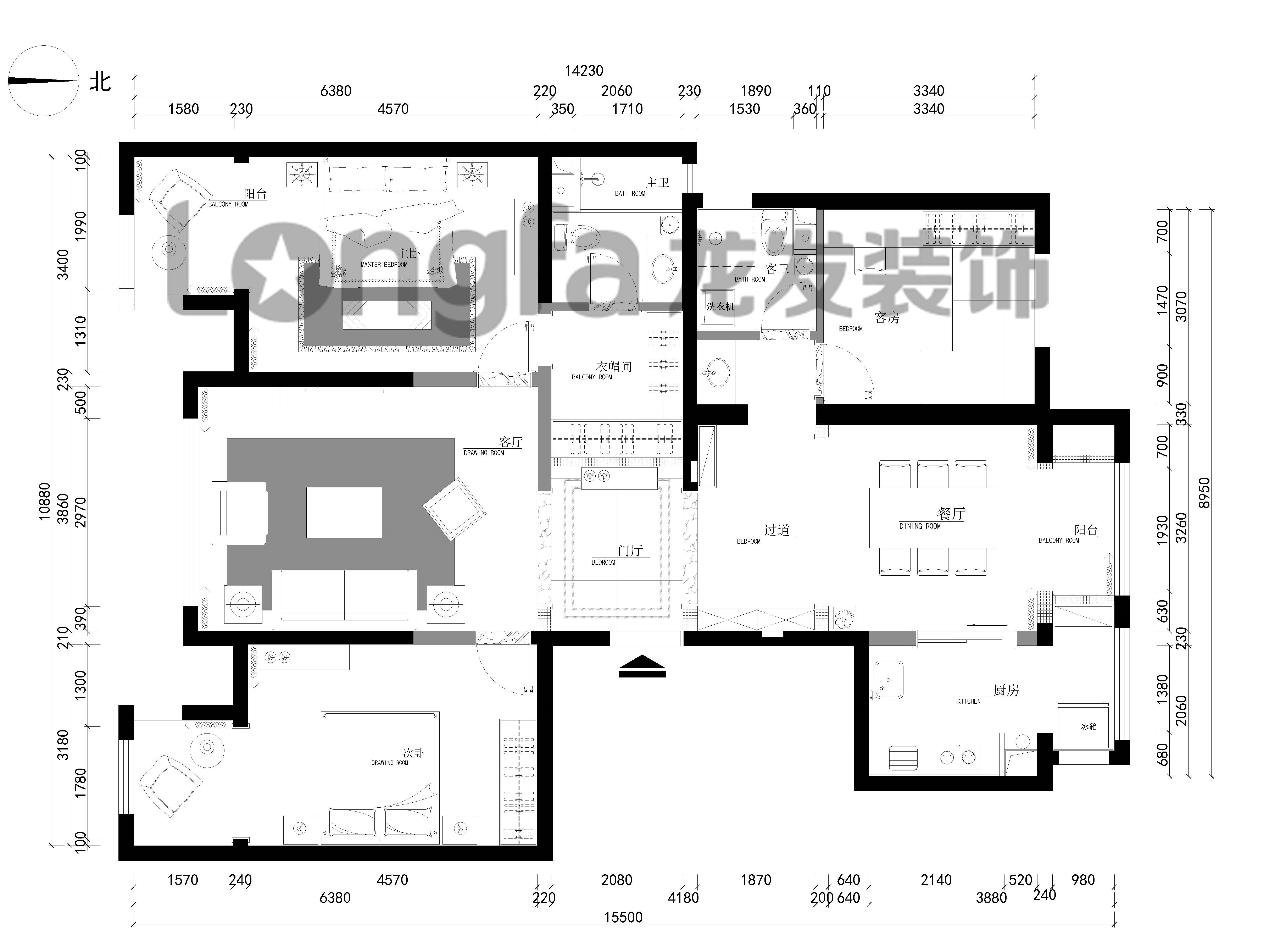 中正锦城162平米新中式设计案例