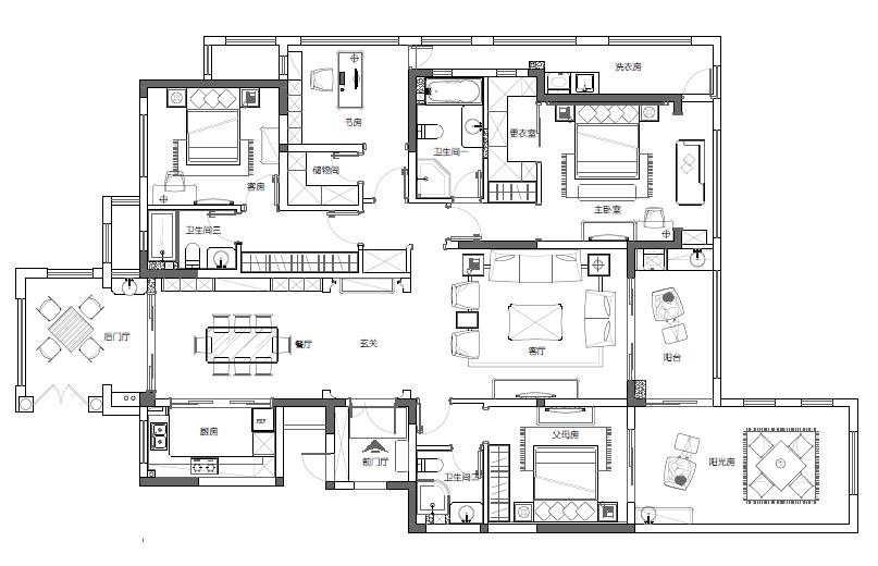 200平米四居室的现代风格案例，半包只花17万！-龙湖龙誉城装修