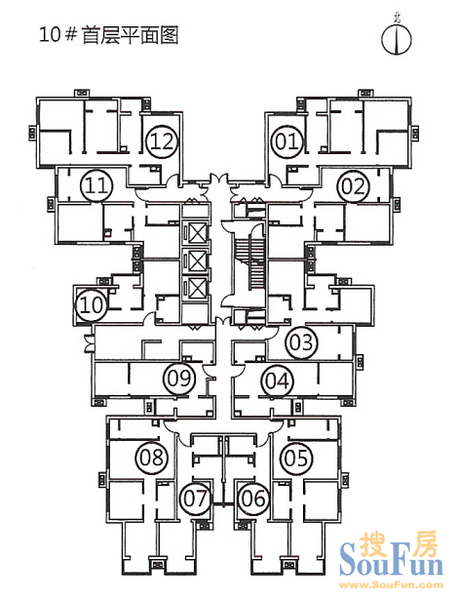 二梯六户塔楼结构图图片