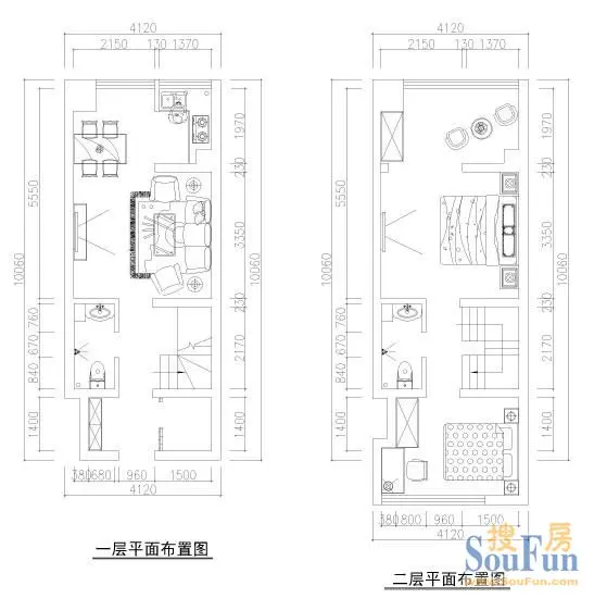 华林尚峰苑-混合型风格-二居室