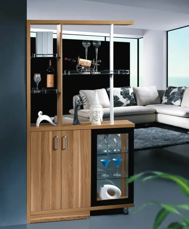 正宜家居 浅胡桃板式家具 玄关柜 双面柜 隔厅柜jh008 促销